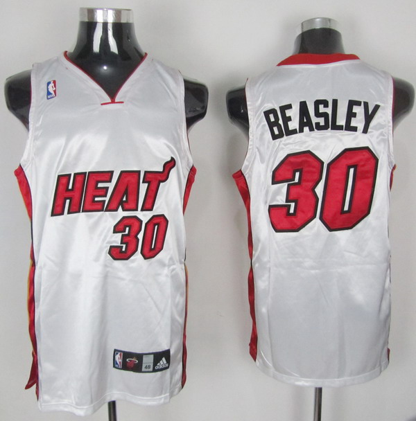 NBA Miami Heat 30 Michael Beasley Authentic White Jersey